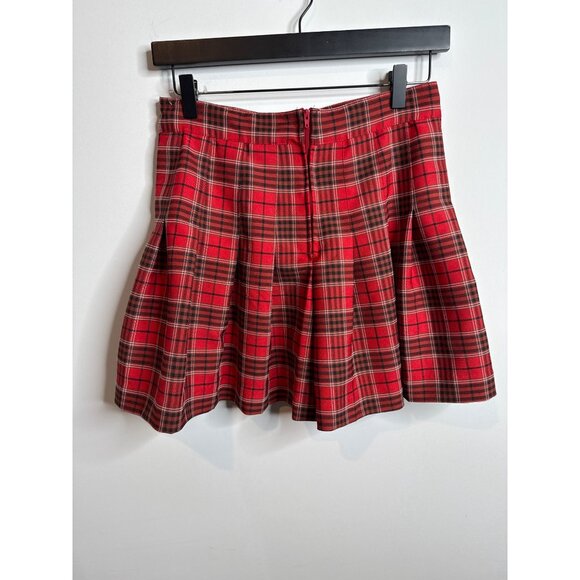 Love Tree Skirt Womens Pleated Preppy School Girl Academia Red Plaid Size M Mini - Picture 5 of 11